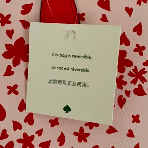 KATE SPADE NWT LOVE SHACK SMALL REVERSIBLE TOTE BAG WITH DETACHABLE WRISTLET - Picture 5 of 13